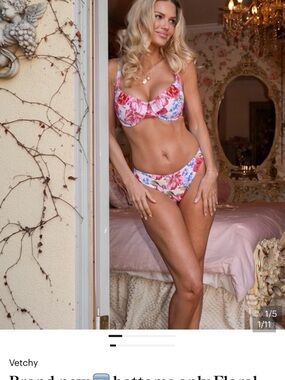 Brand new. Only Bottoms !!!Floral Bikini in Pink & Blue